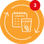 calendar and glass with effervescent tablet